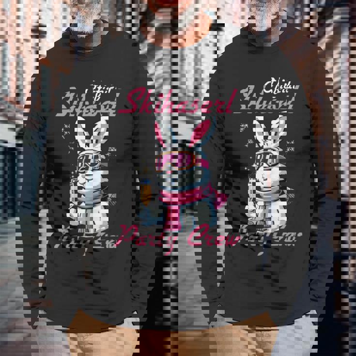 Official Skihaserl Party Crew Ski Sayings Langarmshirts Geschenke für alte Männer