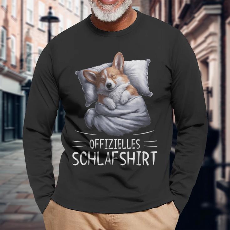 Official Sleep Corgi Dog Pyjamas Langarmshirts Geschenke für alte Männer