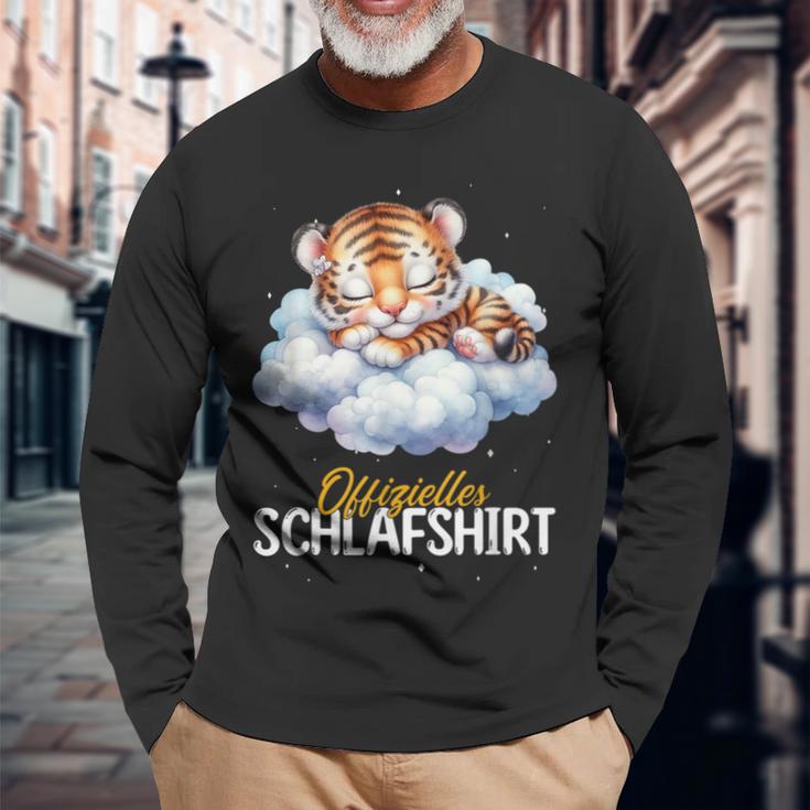 Official Sleep Tiger Nightdress Pyjamas Langarmshirts Geschenke für alte Männer