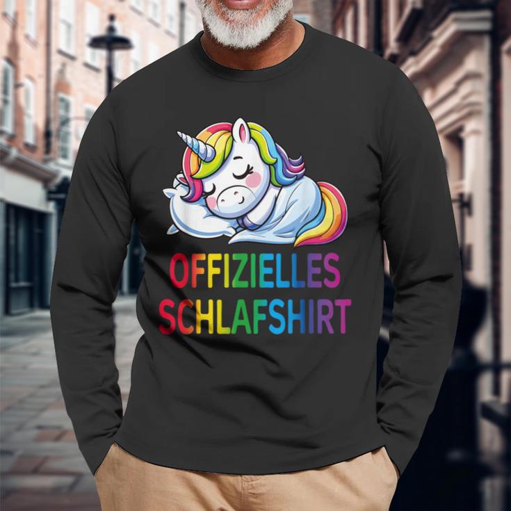 Official Sleep Unicorn Pyjamas Unicorn Langarmshirts Geschenke für alte Männer