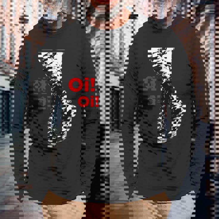 Oi Oi Skinhead Ska Street Punk Hardcore Punk Camiseta de manga larga Regalos para ancianos