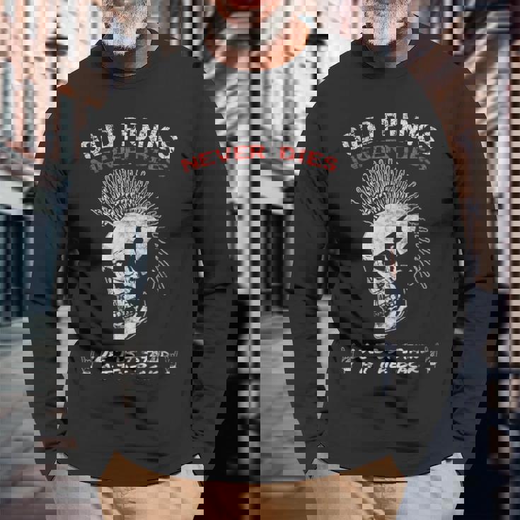 Old Punks Never Dies Punk Rock Music & Punks Camiseta de manga larga Regalos para ancianos