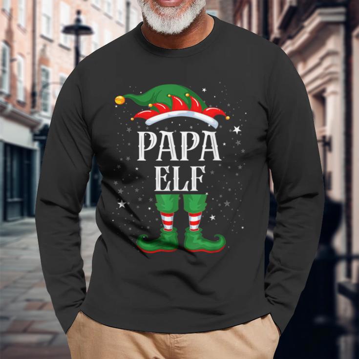 Papa Elf Outfit Christmas Family Elf Christmas Langarmshirts Geschenke für alte Männer