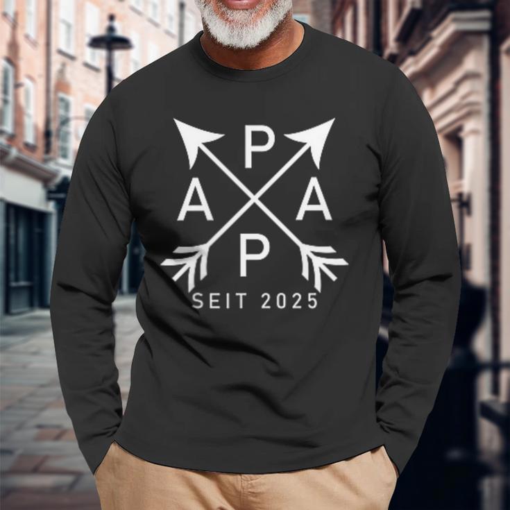 Papa Founded 2025 Father Will 2025 Stolzer Papa 2025 Langarmshirts Geschenke für alte Männer