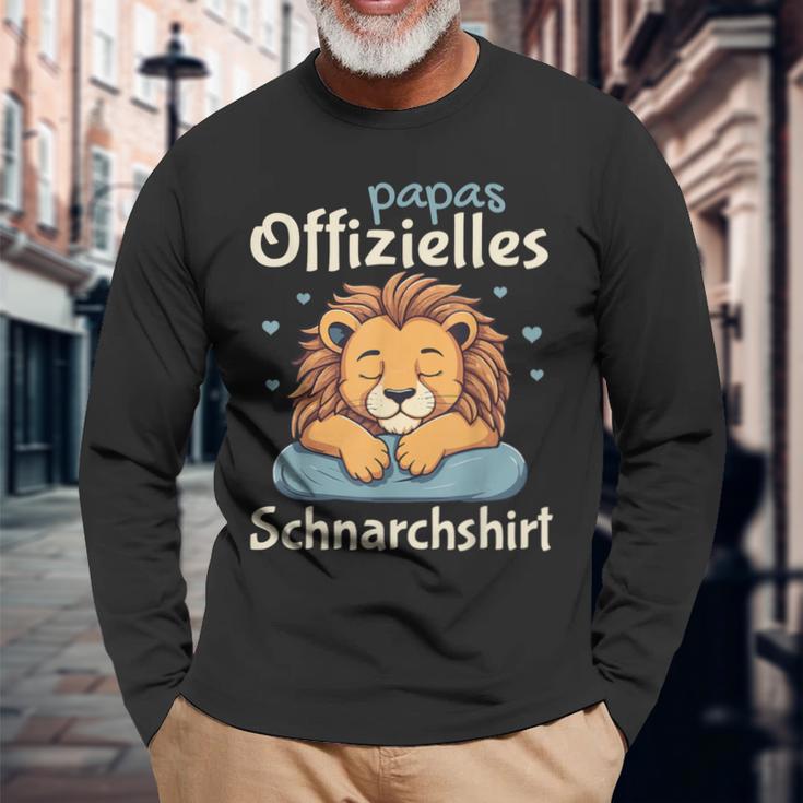 Papa Official Snoring Pyjamas Lion Sleep Langarmshirts Geschenke für alte Männer