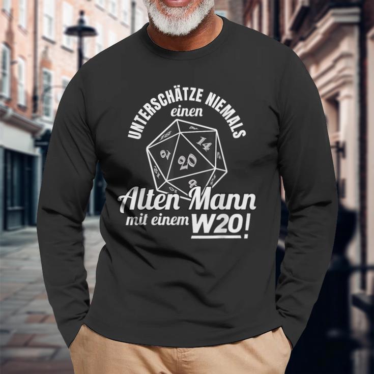 Pen Paper Fantasy Role Play D20 Slogan Langarmshirts Geschenke für alte Männer