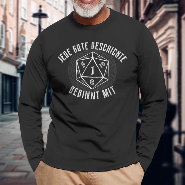 Pen Paper Fantasy Roles D20 Slogan Langarmshirts Geschenke für alte Männer