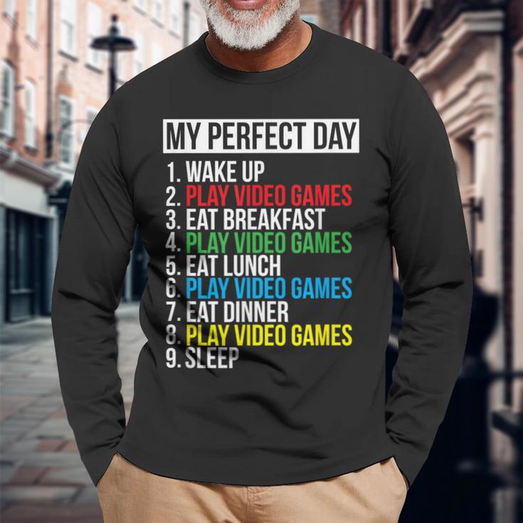 My Perfect Dayideo Games Cool Gamer Langarmshirts Geschenke für alte Männer