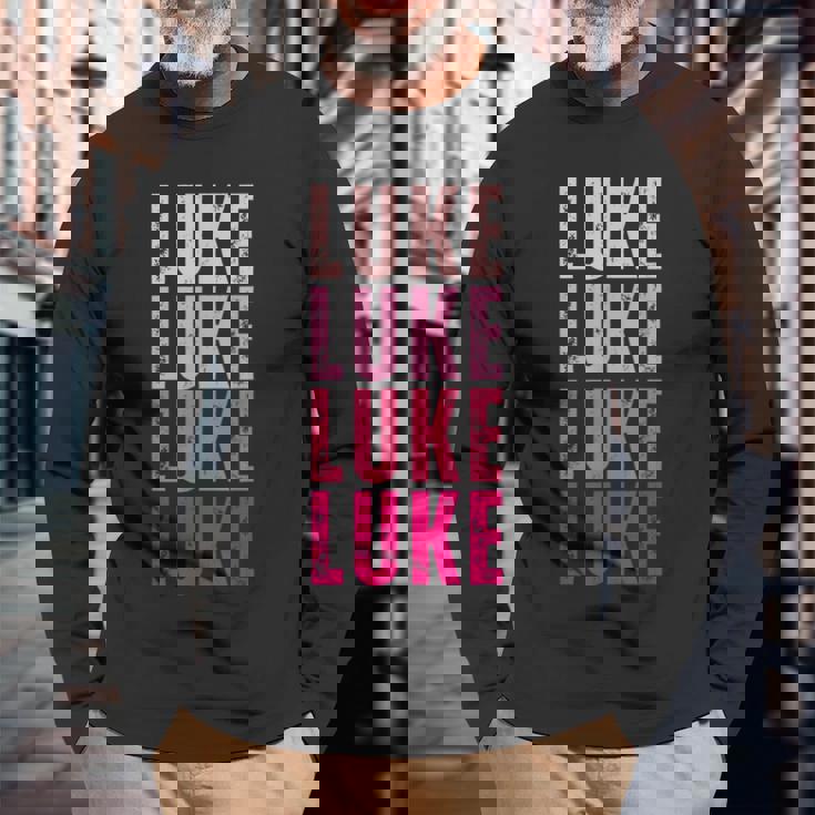 Personalized Name Luke I Love Luke Vintage Long Sleeve T-Shirt Gifts for Old Men