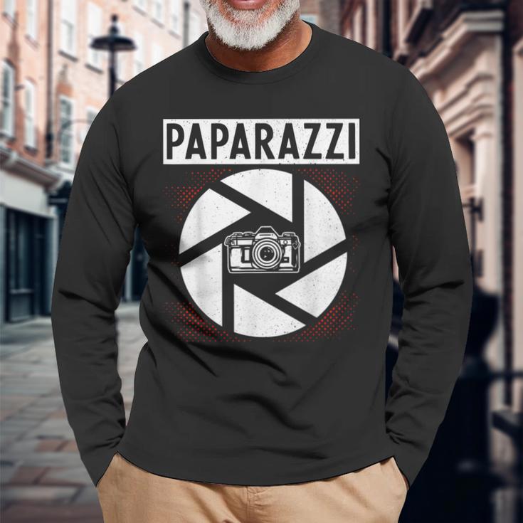 Photography Camera Lens Retro Paparazzi Langarmshirts Geschenke für alte Männer