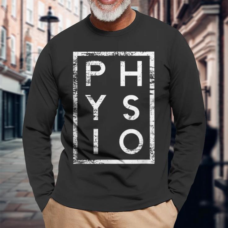 Physio Minimalism Physiotherapist Langarmshirts Geschenke für alte Männer