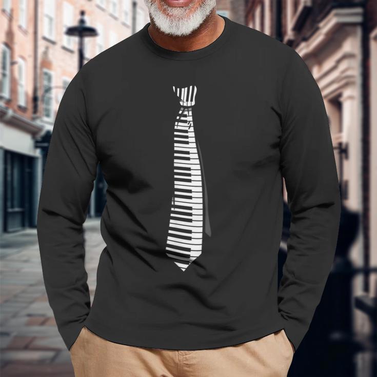 Piano Pianist Keyboard Tie Langarmshirts Geschenke für alte Männer