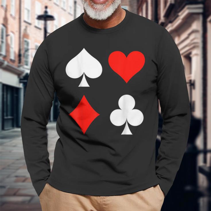 Playing Cards Skat Card Game Poker Costume Carnival Fancy Dress Langarmshirts Geschenke für alte Männer