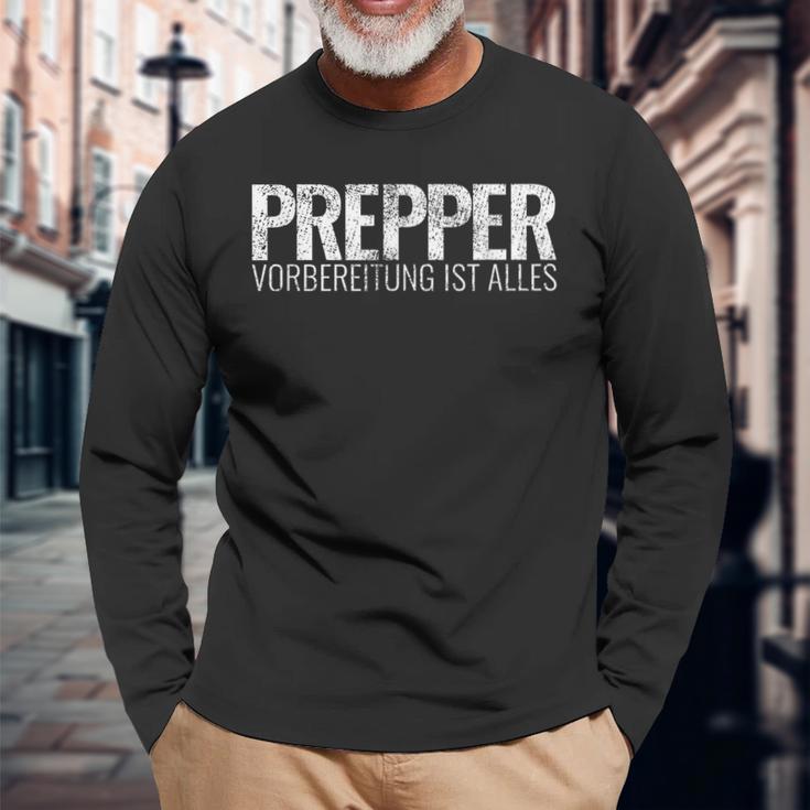 Prepper Preparation Ist Alles Survival Prepping Prepper Langarmshirts Geschenke für alte Männer