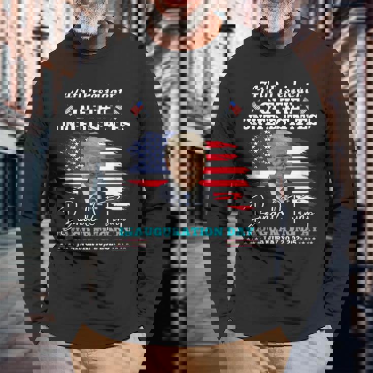 President Donald Trump Inauguration Day 2025 Party Long Sleeve T-Shirt Gifts for Old Men