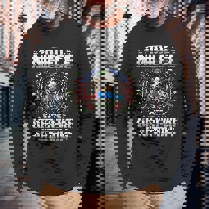 Proud Niece Of A Korean War Veteran Military Vet's Family Long Sleeve T-Shirt Gifts for Old Men