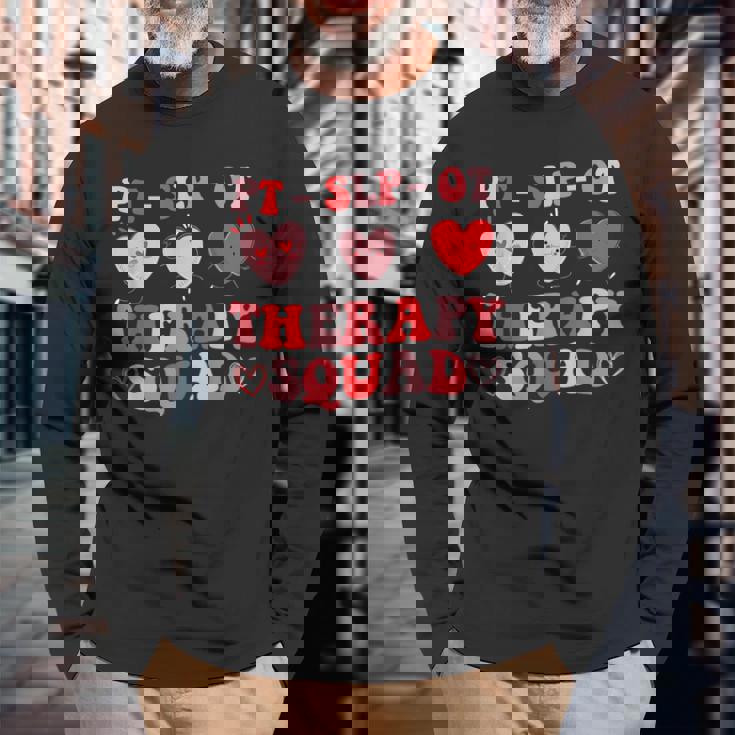 Therapy Squad Slp Ot Pt Team Cute Valentine's Day Long Sleeve T-Shirt Gifts for Old Men