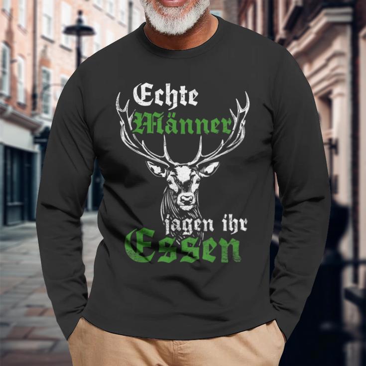 Real Hunting Your Food Hunter Deer Hunting Langarmshirts Geschenke für alte Männer