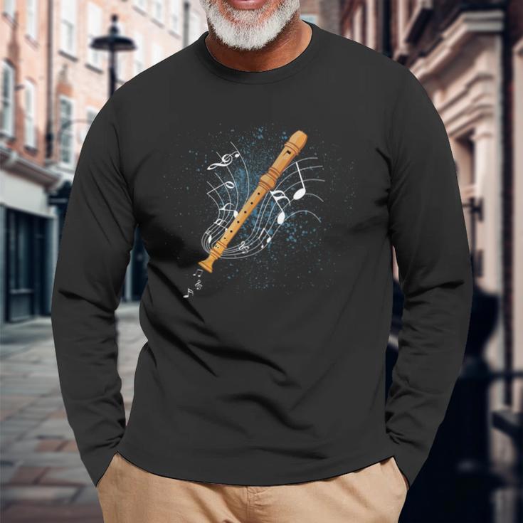 Recorder Instrument Orchestra Musician Langarmshirts Geschenke für alte Männer