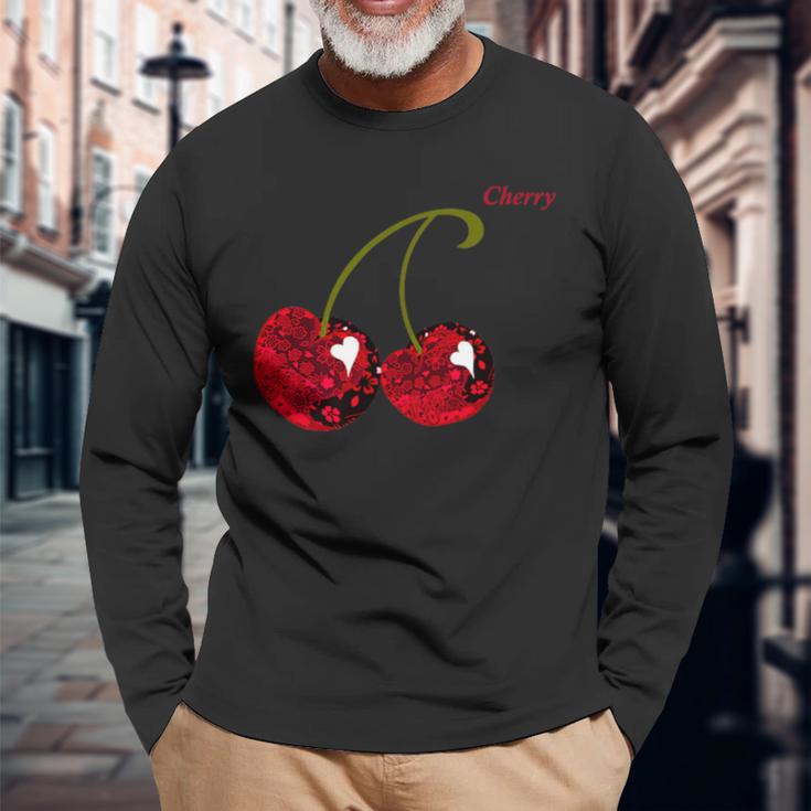 Red Cherry Cherry Cherry Langarmshirts Geschenke für alte Männer