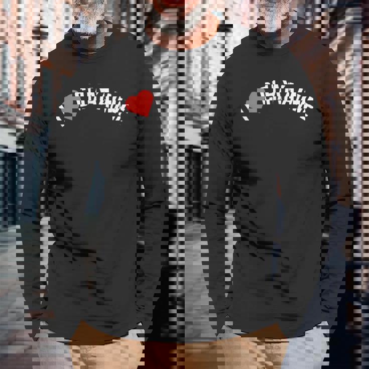 Regalo Para El Primer Nombre Chayanne I Love Chayanne Camiseta de manga larga Regalos para ancianos