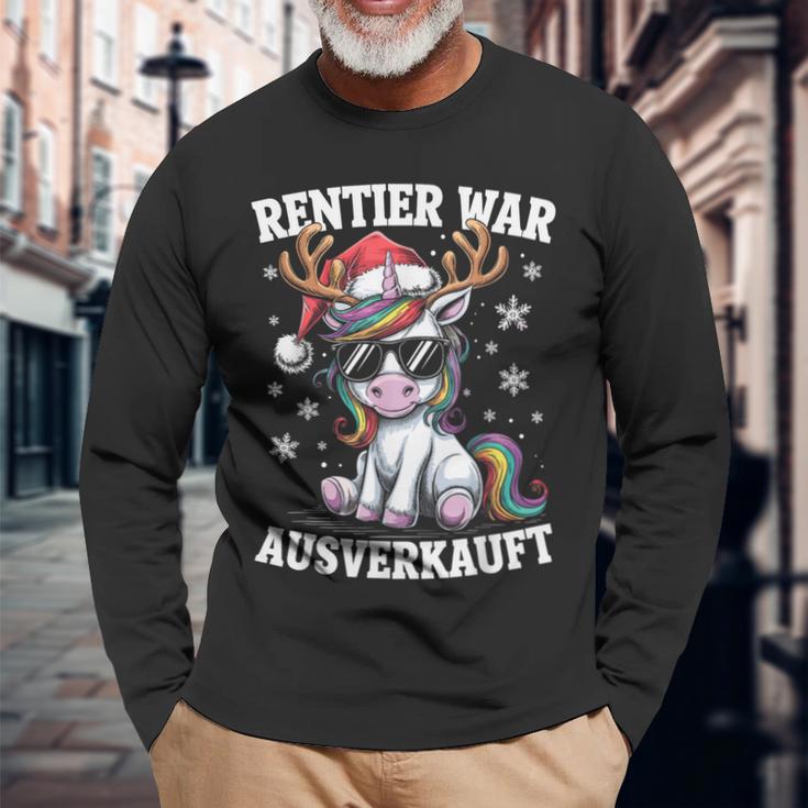 Reindeer Was Ausverkauft Christmas Unicorn Slogan Langarmshirts Geschenke für alte Männer