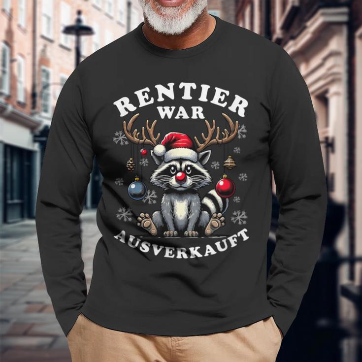 Reindeer Was Out Sold Out Raccoon Christmas Langarmshirts Geschenke für alte Männer