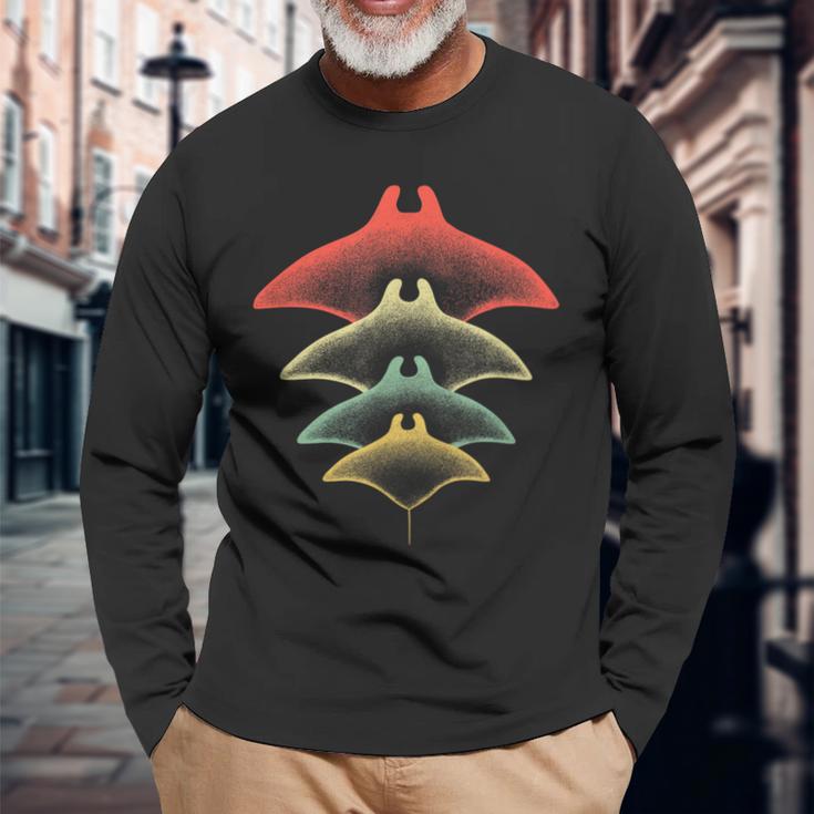 Retro Stingray Manta Ray Underwater Diving Langarmshirts Geschenke für alte Männer