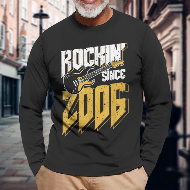 Rockin' Since 2006Intage Rock Music Fan 17Th Birthday Langarmshirts Geschenke für alte Männer