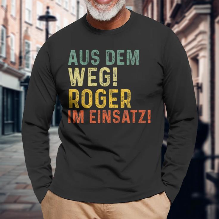 Roger Lustiger Spruch Nameorname Langarmshirts Geschenke für alte Männer