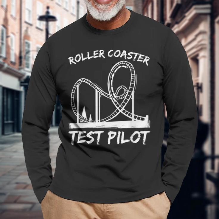 Roller Coaster Test Pilot Roller Coaster Langarmshirts Geschenke für alte Männer