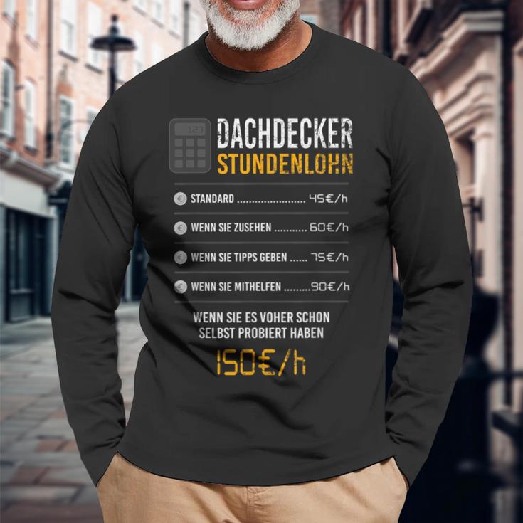 Roofer Hourly Wage Langarmshirts Geschenke für alte Männer