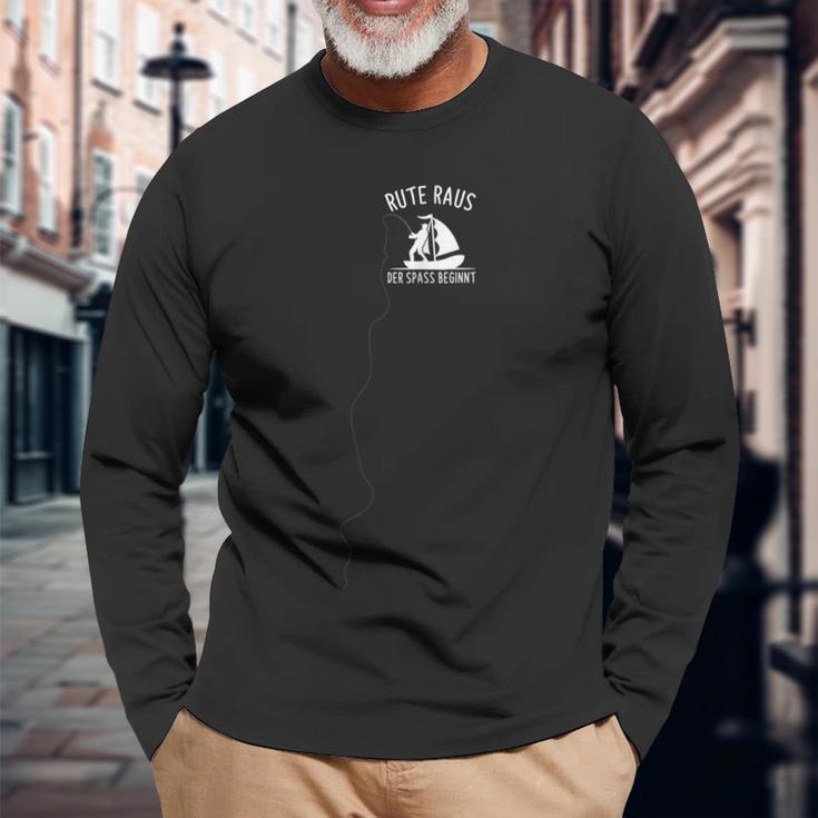 Rute Raus Der Spass Beginnt Angler Fish Fishing Trip Langarmshirts Geschenke für alte Männer