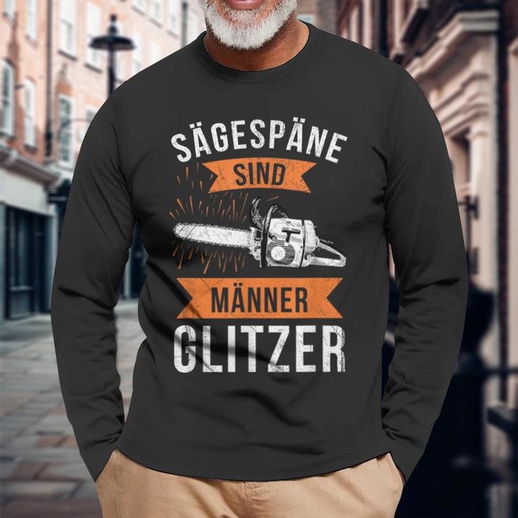 Sägespäne Sind Männerglitzer Lumberjack Forestry Langarmshirts Geschenke für alte Männer