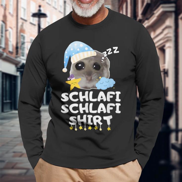 Schlafi Schlafi Sad Hamster Cute Hamstie Langarmshirts Geschenke für alte Männer