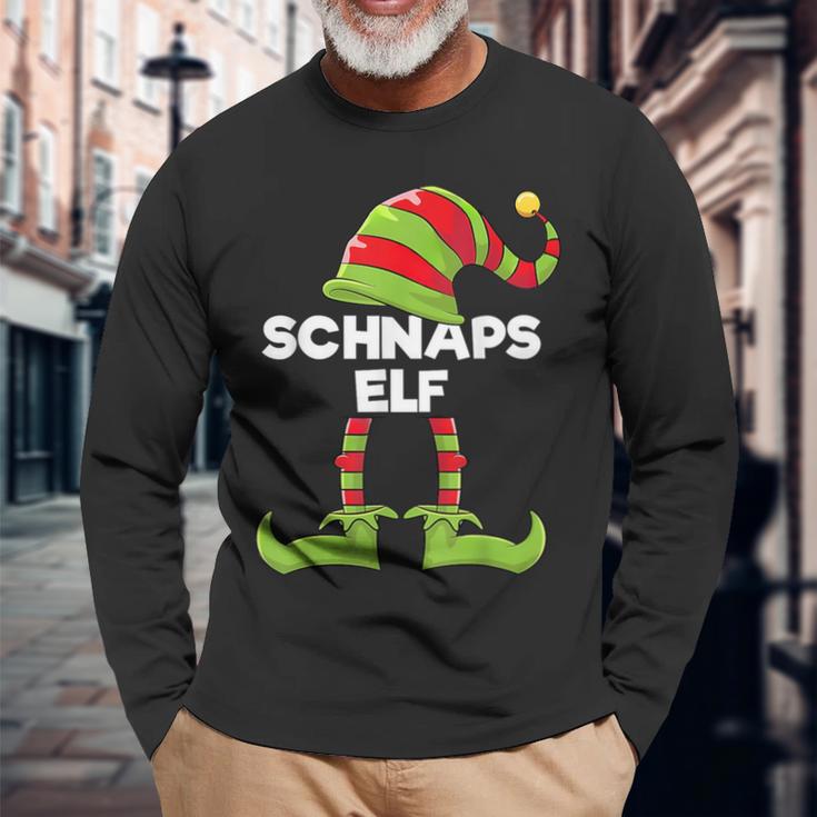 Schnapps Elf Outfit Christmas Family Elf Christmas Langarmshirts Geschenke für alte Männer