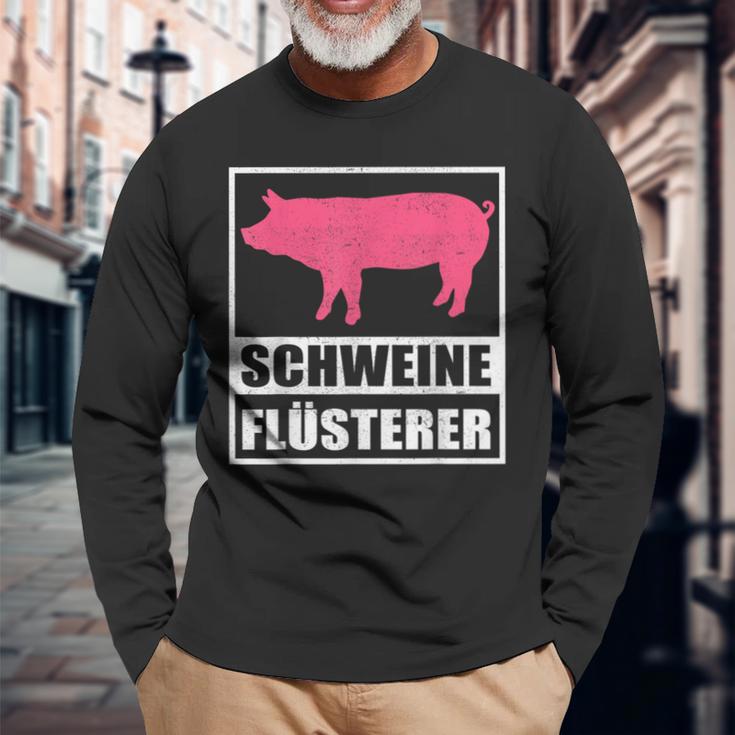 Schweine Flusterer Schweinebauer Langarmshirts Geschenke für alte Männer