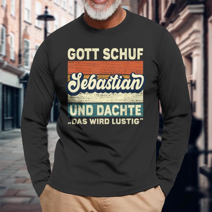 Sebastian Name Saying Gott Schuf Sebastian S Langarmshirts Geschenke für alte Männer