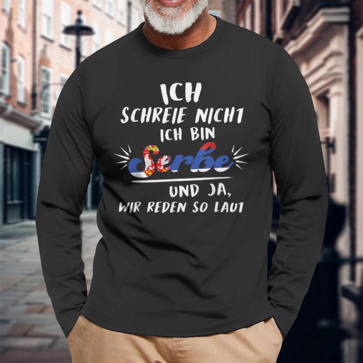 Serbia Serbe Serbian Jugo Langarmshirts Geschenke für alte Männer