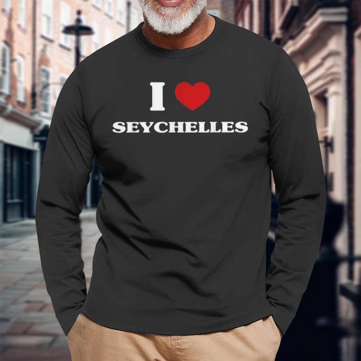 Seychellen I Heart Seychellen Souvenir I Love Seychellen Langarmshirts Geschenke für alte Männer