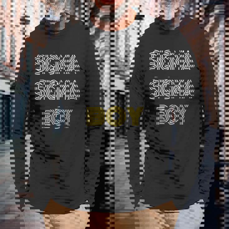 Sigma Sigma Boy Meme Long Sleeve T-Shirt Gifts for Old Men