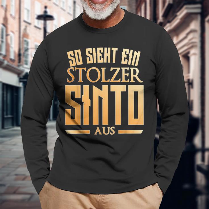 Sinto Sinti Origin So Sieht Ein Stolzer Sinto Aus Langarmshirts Geschenke für alte Männer