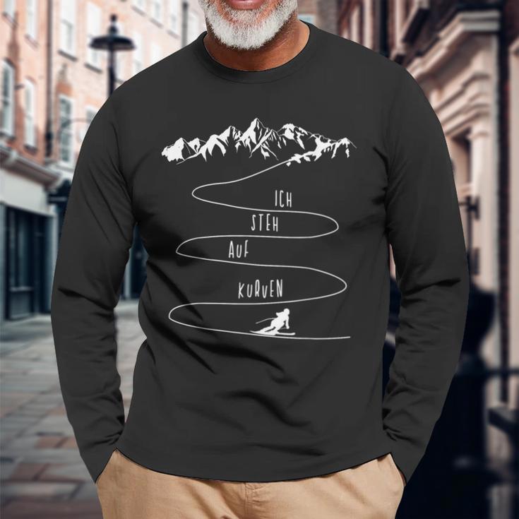 Skifahren Apres Ski Lustiger Spruch Geschenk Hobby Skifahrer Langarmshirts Geschenke für alte Männer