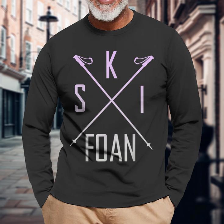 Skifoan Ski Ski Ski Ski Ski Ski Ski Mountain Langarmshirts Geschenke für alte Männer