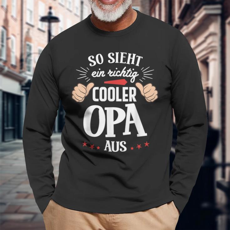 So Sieht Ein Richtig Cooler Opa Aus Bester Opa Grandpa Langarmshirts Geschenke für alte Männer