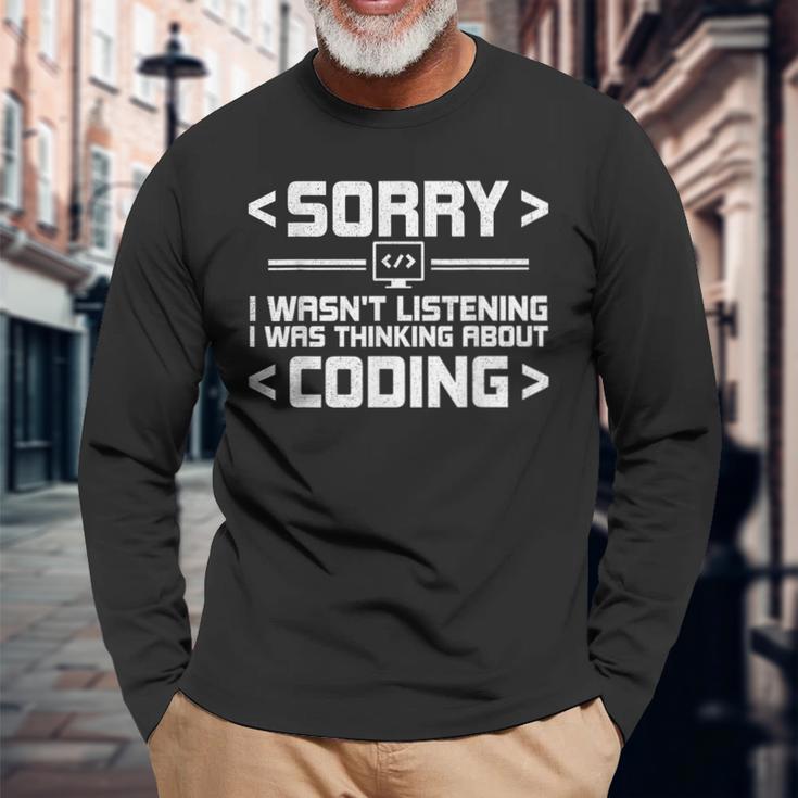 Software Computer Programmer Costume Nerds Science Coding Langarmshirts Geschenke für alte Männer