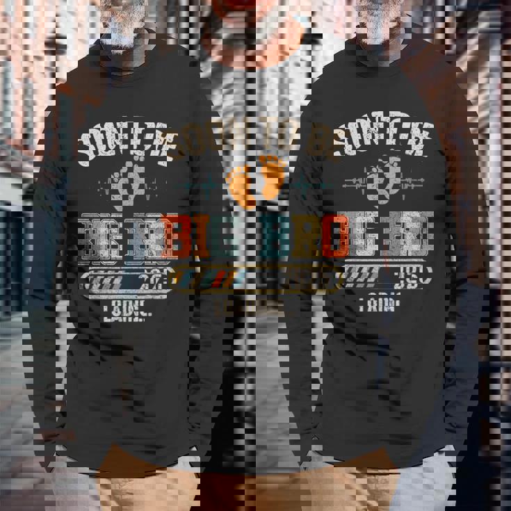 Soon To Be Big Brother 2025 Loading Pregnancy Announcement Long Sleeve T-Shirt Gifts for Old Men