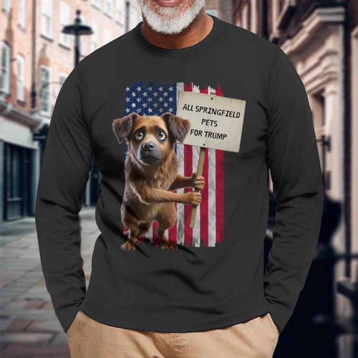 All Springfield Pets For Trump You Eat Dogs Dog Langarmshirts Geschenke für alte Männer