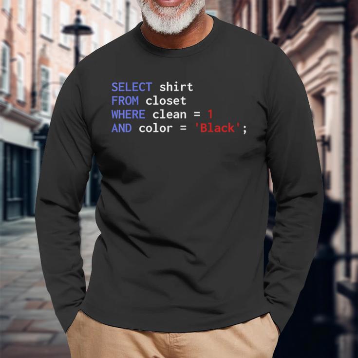 Sql Database Computer Programming Select From Closet Langarmshirts Geschenke für alte Männer