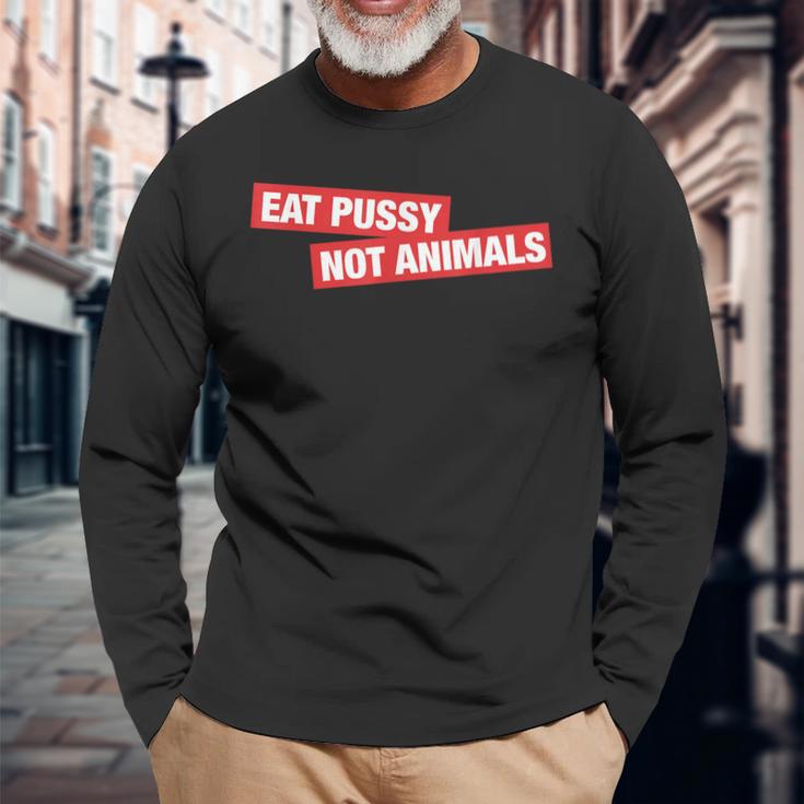 Stylish Eat Pussy Not Animalsegan Langarmshirts Geschenke für alte Männer